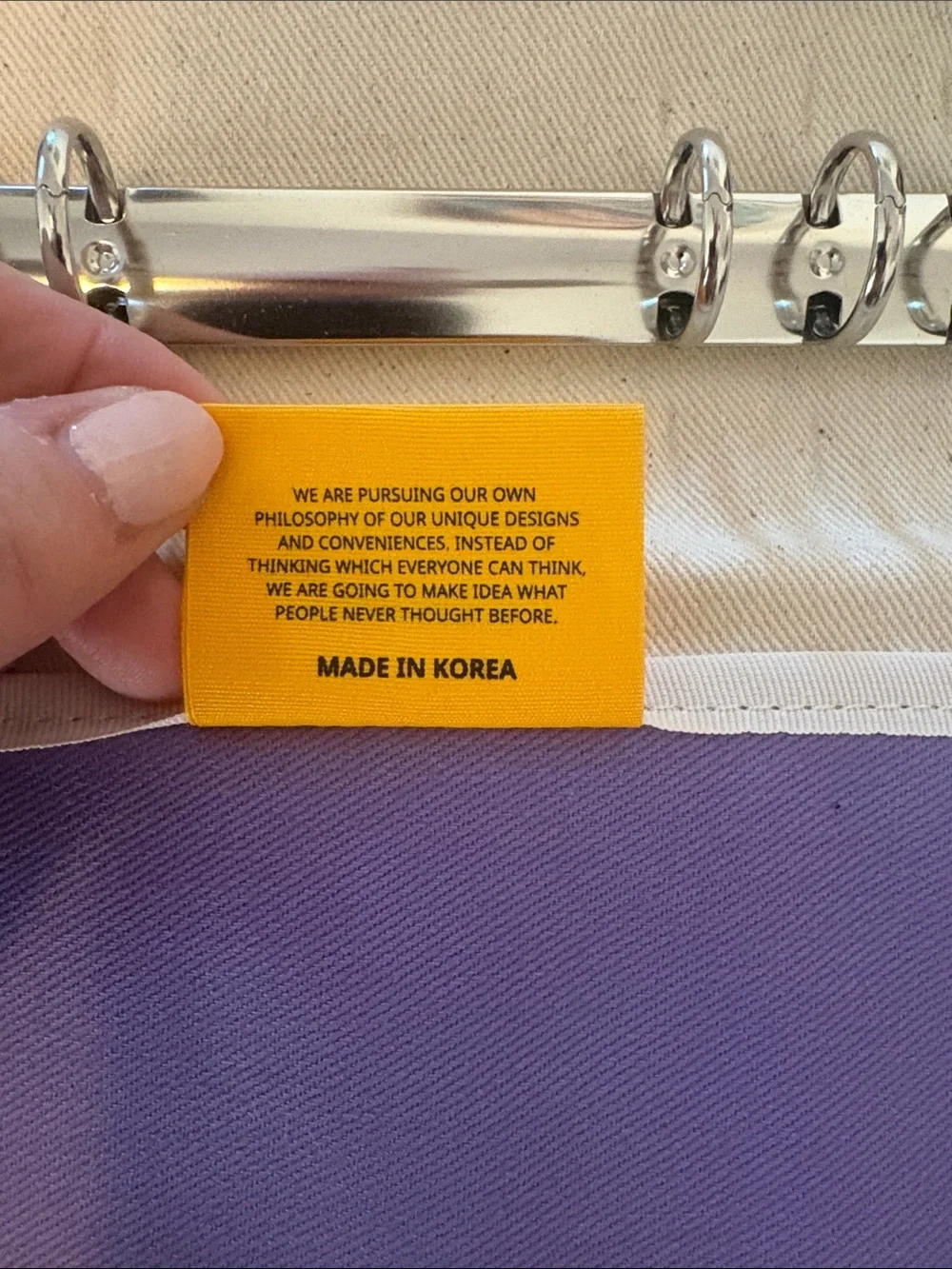 Funnymade Purple Canvas and Clear Organizer Pouch 6 ring binder a5 pocket purple
